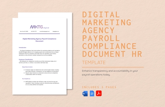 Digital Marketing Agency Payroll Compliance Document HR Template