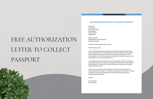 Authorization Letter To Collect Passport Authorization Letter To Collect Passport
