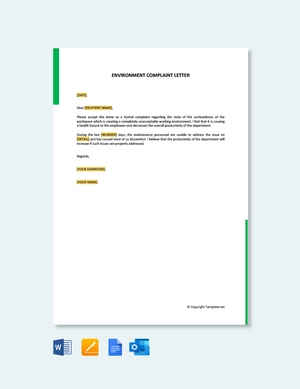Environment Complaint Letter