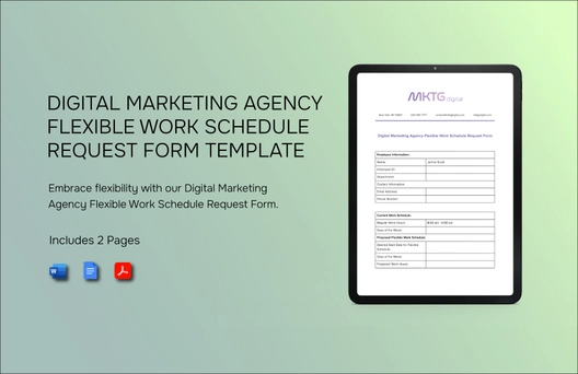 Digital Marketing Agency Flexible Work Schedule Request Form Template