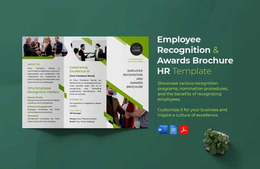 Employee Recognition and Awards Brochure HR Template