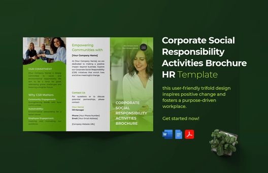 Corporate Social Responsibility Activities Brochure HR Template