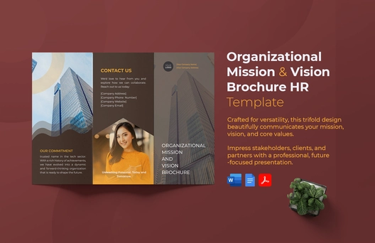 Organizational Mission And Vision Brochure HR Template