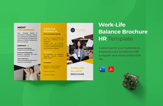 Work-Life Balance Brochure HR Template