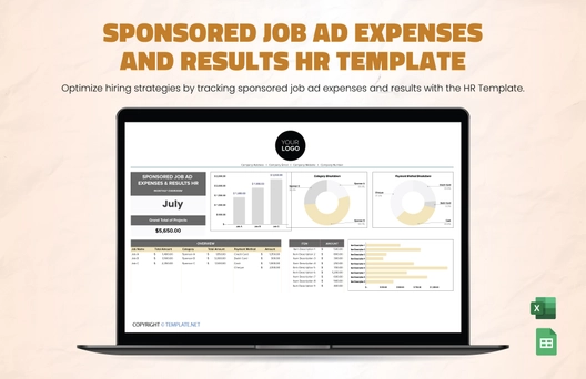 Sponsored Job Ad Expenses and Results HR Template