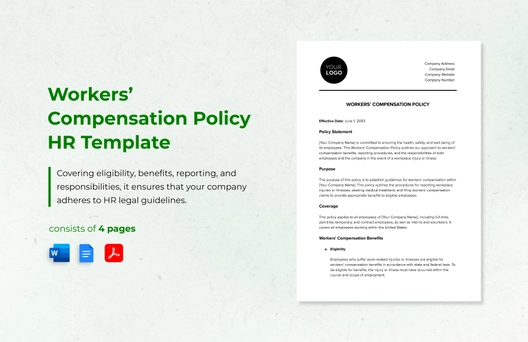 Workers' Compensation Policy HR Template