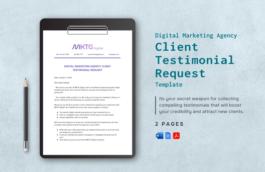 Digital Marketing Agency Client Testimonial Request Template