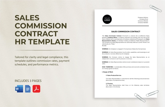 Sales Commission Contract HR Template Sales Commission Contract HR Template