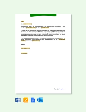 School Board Resignation Letter