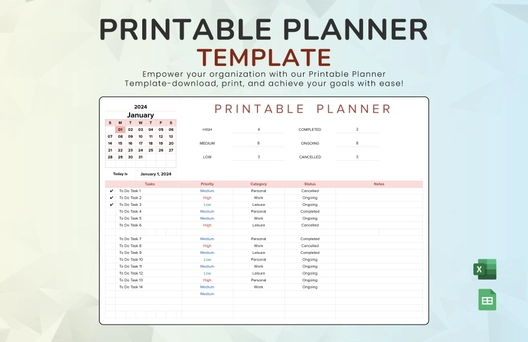 Printable Planner Template