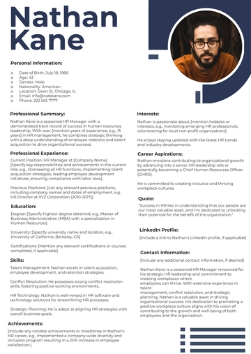 Free Employee Profile Template to Edit Online