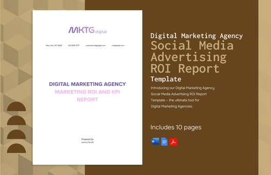 Digital Marketing Agency Social Media Advertising ROI Report Template
