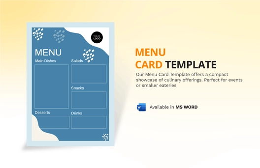 Menu Card Template