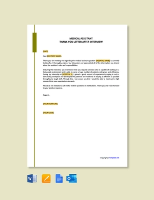 Medical Assistant Thank You Letter After Interview