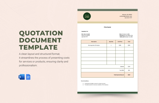 Quotation Document Template