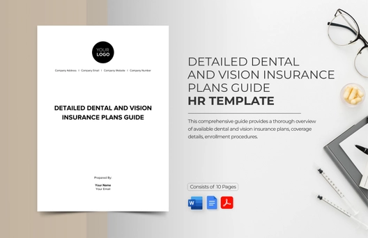 Detailed Dental and Vision Insurance Plans Guide HR Template