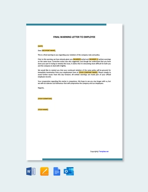Final Warning Letter To Employee