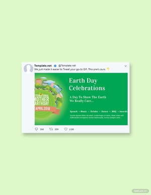 International Earth Day Twitter Post Template
