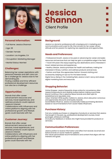 Free Editable Profile Template to Edit Online