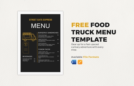 Food Truck Menu Template
