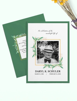 Memorial Service Card Template