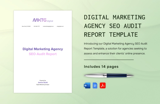 Digital Marketing Agency SEO Audit Report Template Digital Marketing Agency SEO Audit Report Template