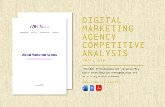 Digital Marketing Agency Competitive Analysis Template