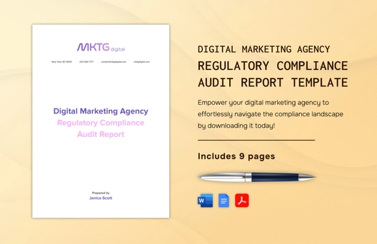Digital Marketing Agency Regulatory Compliance Audit Report Template Digital Marketing Agency Regulatory Compliance Audit Report Template