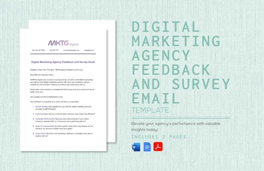 Digital Marketing Agency Feedback and Survey Email Template