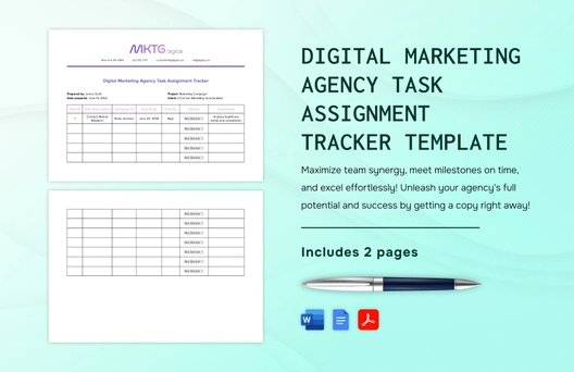 Digital Marketing Agency Task Assignment Tracker Template