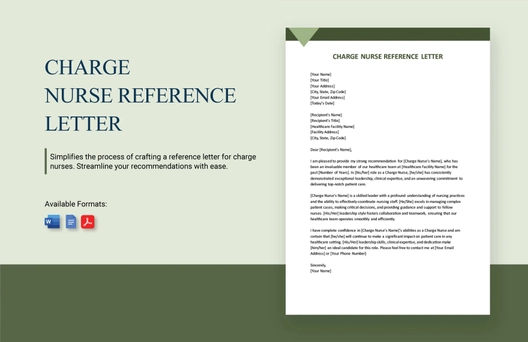 Charge Nurse Reference Letter