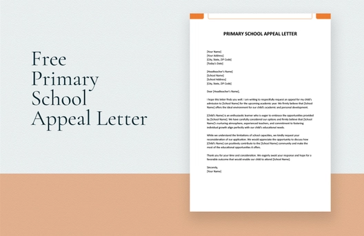 Primary School Appeal Letter