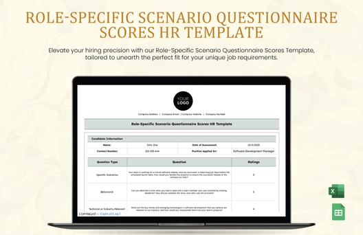 Role-Specific Scenario Questionnaire Scores HR Template Role-Specific Scenario Questionnaire Scores HR Template