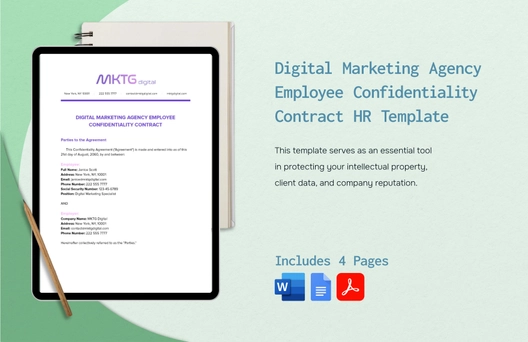 Digital Marketing Agency Employee Confidentiality Contract HR Template
