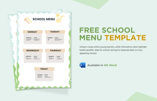 School Menu Template