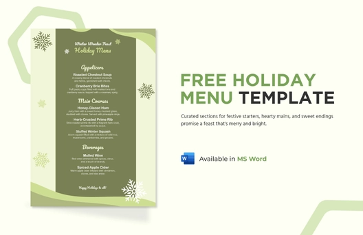 Holiday Menu Template