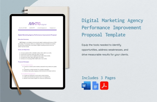 Digital Marketing Agency Performance Improvement Proposal Template
