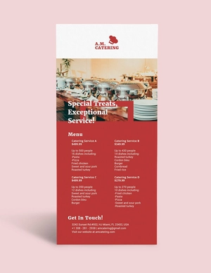 Catering Menu Rack Card Template