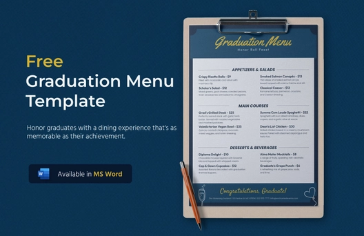 Graduation Menu Template