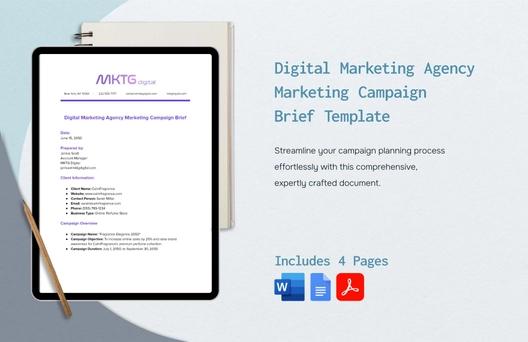 Digital Marketing Agency Marketing Campaign Brief Template
