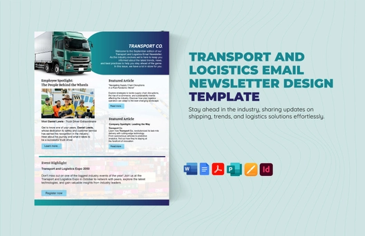 Transport and Logistics Email Newsletter Design Template