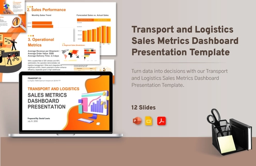 Transport and Logistics Sales Metrics Dashboard Presentation Template