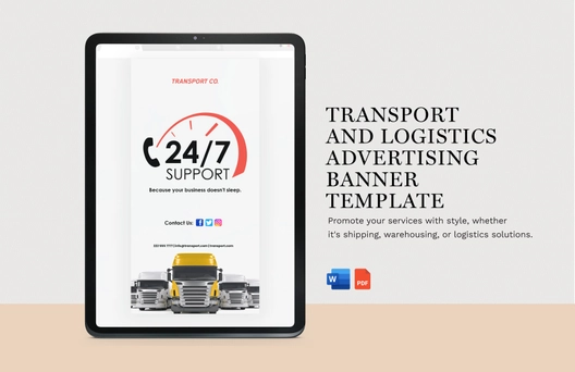 Transport and Logistics Advertising Banner Template