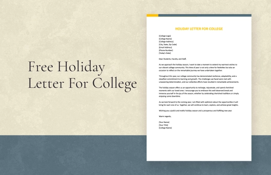 Holiday Letter For College