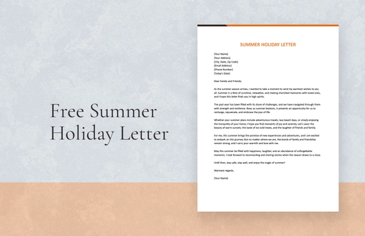 Summer Holiday Letter