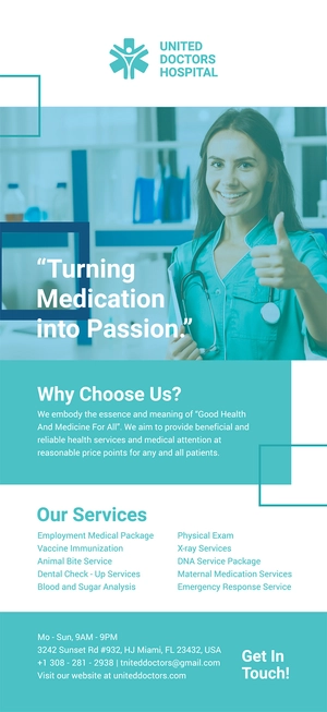 Hospital Rack Card Template