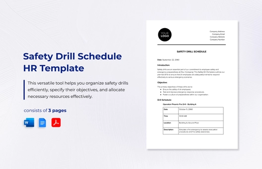 Safety Drill Schedule HR Template Safety Drill Schedule HR Template