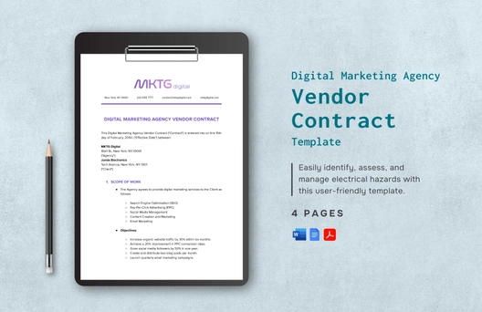 Digital Marketing Agency Vendor Contract Template