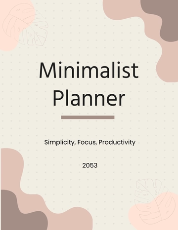 Free Minimalist Planner Template to Edit Online