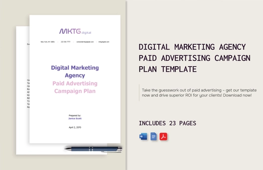 Digital Marketing Agency Paid Advertising Campaign Plan Template